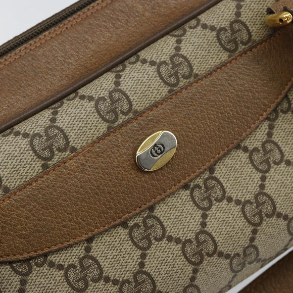 GUCCI GG Supreme Hand Bag PVC Beige Gold 89 02 062 Auth 152040