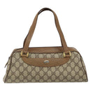 GUCCI GG Supreme Hand Bag PVC Beige Gold 89 02 062 Auth 152040-13