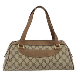 GUCCI GG Supreme Hand Bag PVC Beige Gold 89 02 062 Auth 152040 - 0