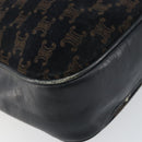 CELINE Macadam Canvas Shoulder Bag Black Gold Auth 152042-17