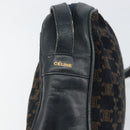 CELINE Macadam Canvas Shoulder Bag Black Gold Auth 152042-9