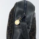 CELINE Macadam Canvas Shoulder Bag Black Gold Auth 152042-10