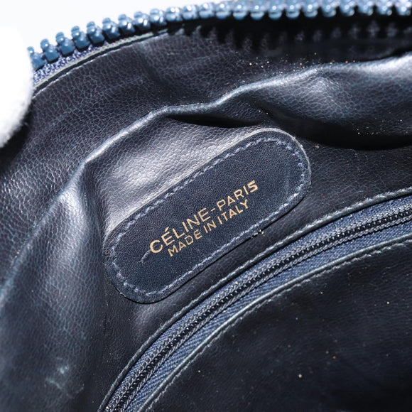 CELINE Macadam Canvas Shoulder Bag Black Gold Auth 152042