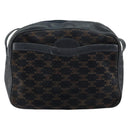 CELINE Macadam Canvas Shoulder Bag Black Gold Auth 152042-13