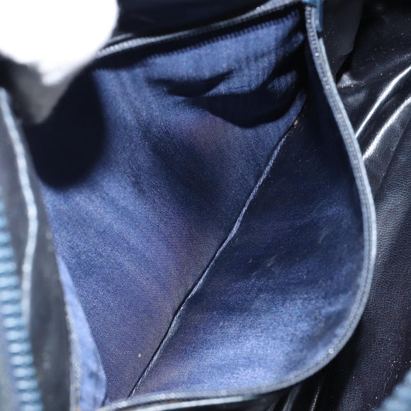 CELINE Macadam Canvas Shoulder Bag Black Gold Auth 152042