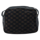 CELINE Macadam Canvas Shoulder Bag Black Gold Auth 152042-2