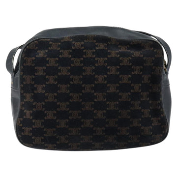 CELINE Macadam Canvas Shoulder Bag Black Gold Auth 152042 - 0