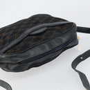 CELINE Macadam Canvas Shoulder Bag Black Gold Auth 152042-6