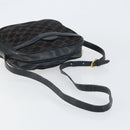 CELINE Macadam Canvas Shoulder Bag Black Gold Auth 152042-7