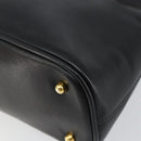 GUCCI Bamboo Hand Bag Leather Black Gold 000 1274 0290 Auth 152044-9