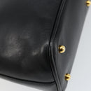 GUCCI Bamboo Hand Bag Leather Black Gold 000 1274 0290 Auth 152044-16