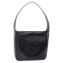 GUCCI Shoulder Bag Enamel Black 000 1013 0506 Auth 152045-1