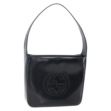 GUCCI Shoulder Bag Enamel Black 000 1013 0506 Auth 152045