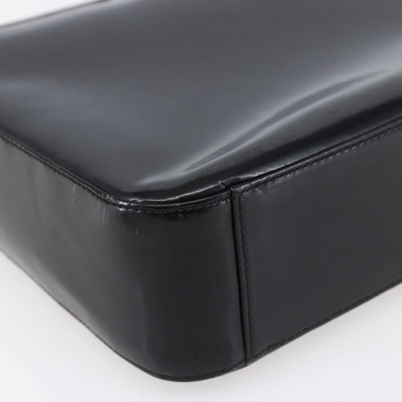 GUCCI Shoulder Bag Enamel Black 000 1013 0506 Auth 152045