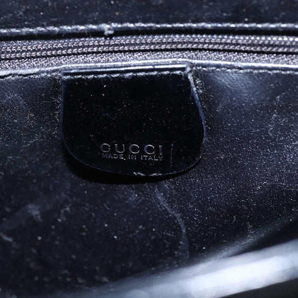 GUCCI Shoulder Bag Enamel Black 000 1013 0506 Auth 152045