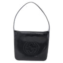 GUCCI Shoulder Bag Enamel Black 000 1013 0506 Auth 152045-13