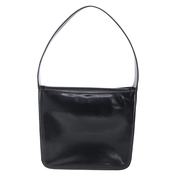 GUCCI Shoulder Bag Enamel Black 000 1013 0506 Auth 152045