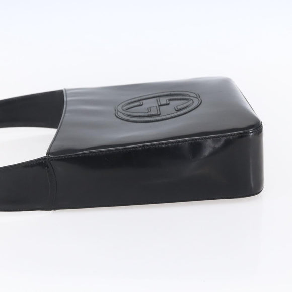 GUCCI Shoulder Bag Enamel Black 000 1013 0506 Auth 152045