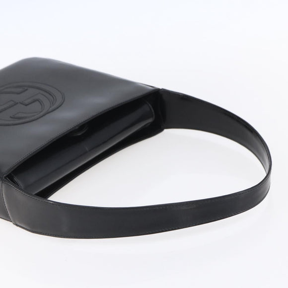GUCCI Shoulder Bag Enamel Black 000 1013 0506 Auth 152045