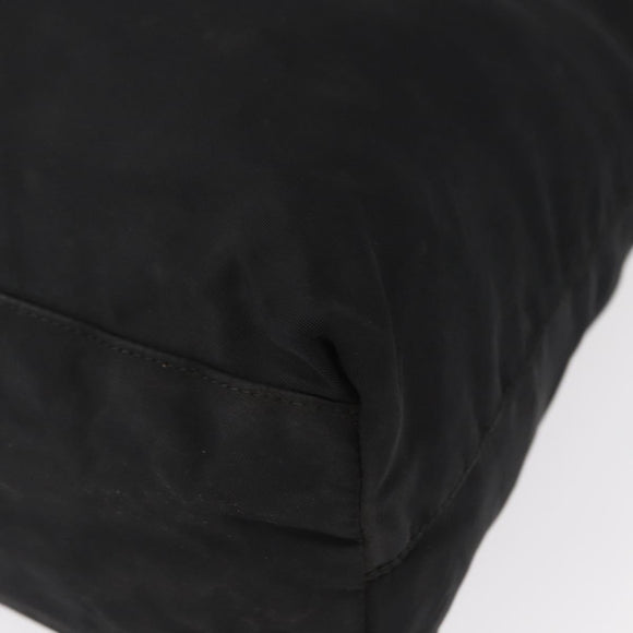 PRADA Tote Bag Nylon Black Gold Auth 152046