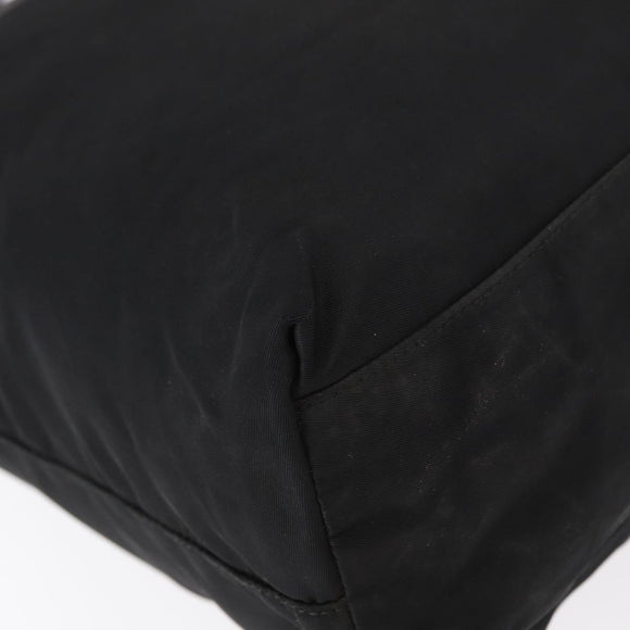 PRADA Tote Bag Nylon Black Gold Auth 152046