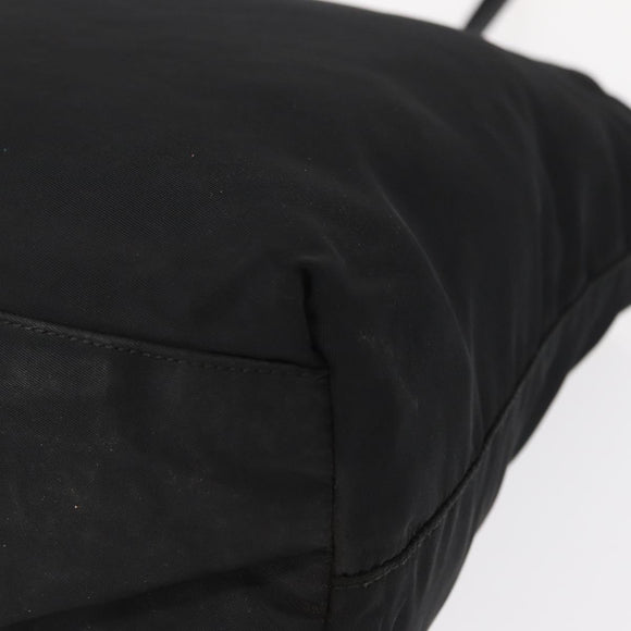 PRADA Tote Bag Nylon Black Gold Auth 152046