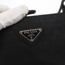 PRADA Tote Bag Nylon Black Gold Auth 152046-14