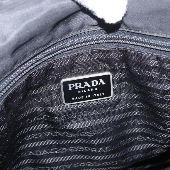 PRADA Tote Bag Nylon Black Gold Auth 152046