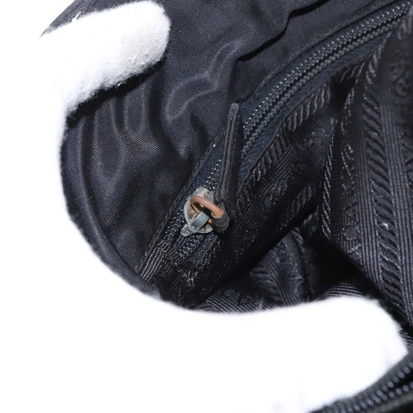 PRADA Tote Bag Nylon Black Gold Auth 152046