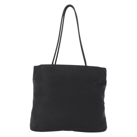 PRADA Tote Bag Nylon Black Gold Auth 152046