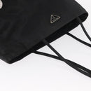 PRADA Tote Bag Nylon Black Gold Auth 152046-6