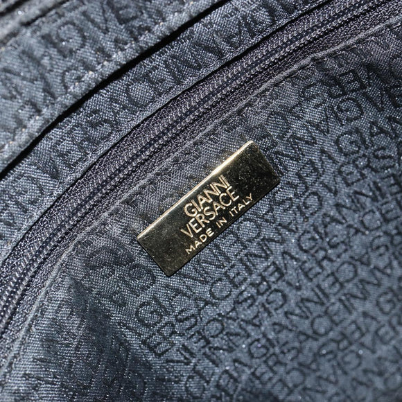 Gianni Versace Tote Bag Leather Black Gold Auth 152047