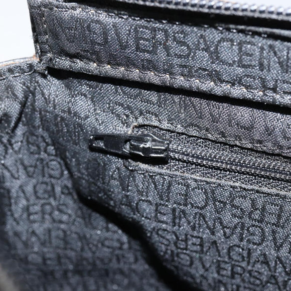 Gianni Versace Tote Bag Leather Black Gold Auth 152047