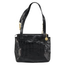 Gianni Versace Tote Bag Leather Black Gold Auth 152047-2