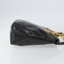 Gianni Versace Tote Bag Leather Black Gold Auth 152047-3