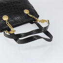 Gianni Versace Tote Bag Leather Black Gold Auth 152047-7