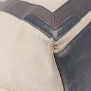 BALENCIAGA Navy Cabas M Hand Bag Canvas Leather White Silver 339936 Auth 152050-10