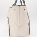 BALENCIAGA Navy Cabas M Hand Bag Canvas Leather White Silver 339936 Auth 152050-3