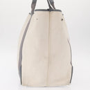 BALENCIAGA Navy Cabas M Hand Bag Canvas Leather White Silver 339936 Auth 152050-4