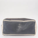BALENCIAGA Navy Cabas M Hand Bag Canvas Leather White Silver 339936 Auth 152050-6
