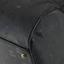 MCM Logogram Vicetos Boston Bag PVC 2way Black Gold Auth 152052-10