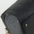 MCM Logogram Vicetos Boston Bag PVC 2way Black Gold Auth 152052-15