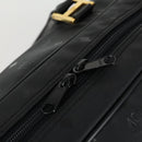 MCM Logogram Vicetos Boston Bag PVC 2way Black Gold Auth 152052-20