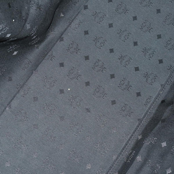 MCM Logogram Vicetos Boston Bag PVC 2way Black Gold Auth 152052