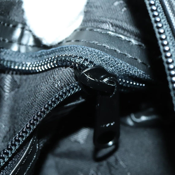 MCM Logogram Vicetos Boston Bag PVC 2way Black Gold Auth 152052