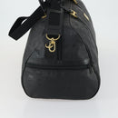 MCM Logogram Vicetos Boston Bag PVC 2way Black Gold Auth 152052-3