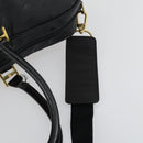 MCM Logogram Vicetos Boston Bag PVC 2way Black Gold Auth 152052-8