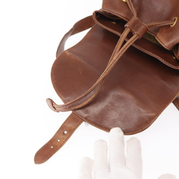 GUCCI Bamboo Backpack Leather Brown Gold 003 2058 0016 Auth 152053