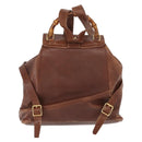 GUCCI Bamboo Backpack Leather Brown Gold 003 2058 0016 Auth 152053-3