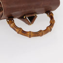 GUCCI Bamboo Backpack Leather Brown Gold 003 2058 0016 Auth 152053-7